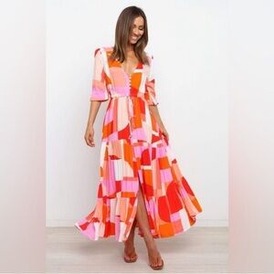 Petal & Pup Pink and Orange Maxi Dress
